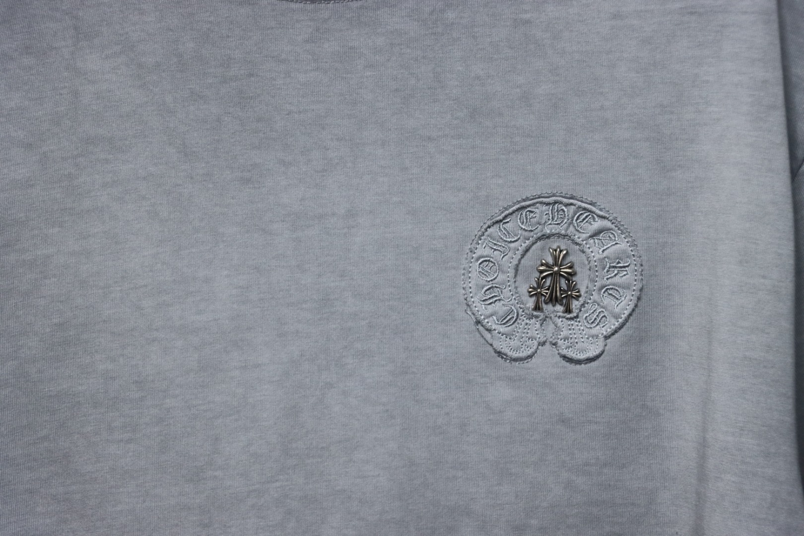 Chrome Hearts Washed Back Print T-Shirt Grey