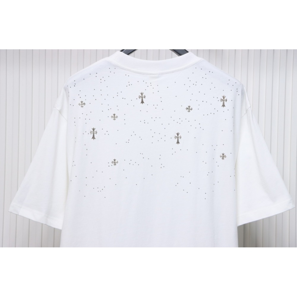 Chrome Hearts White Cross Sequin T-Shirt