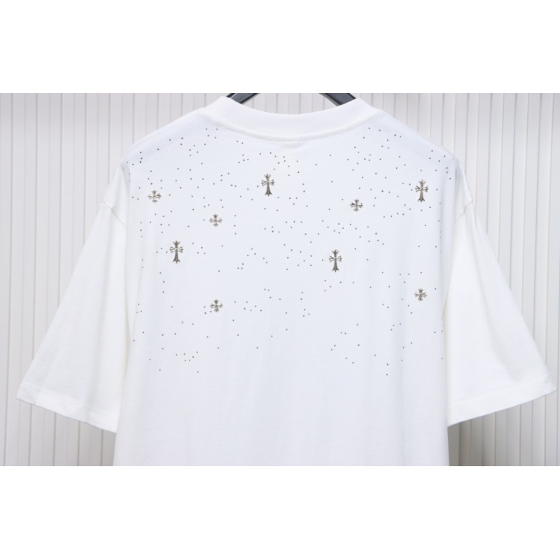 Chrome Hearts White Cross Sequin T-Shirt