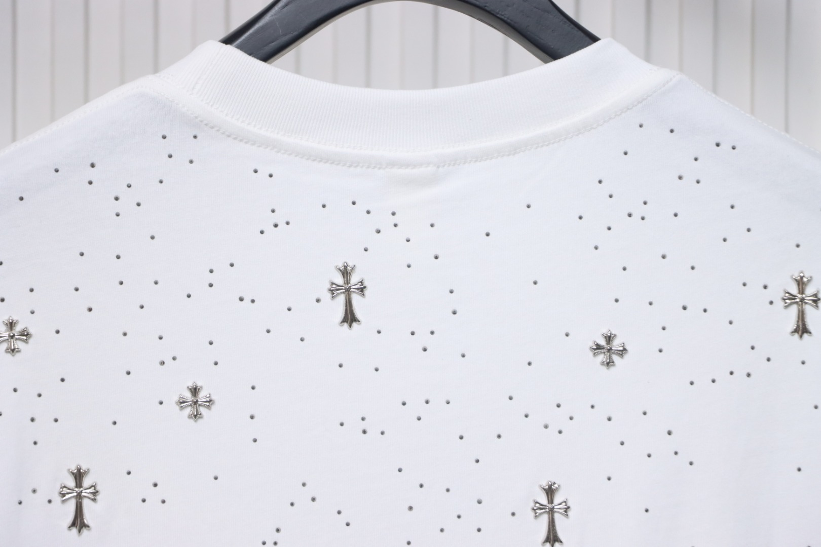 Chrome Hearts White Cross Sequin T-Shirt