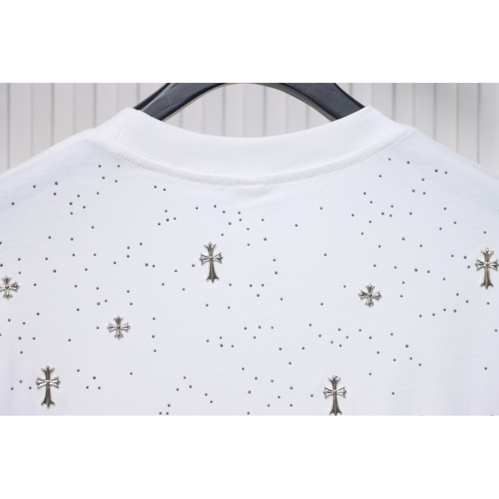 Chrome Hearts White Cross Sequin T-Shirt