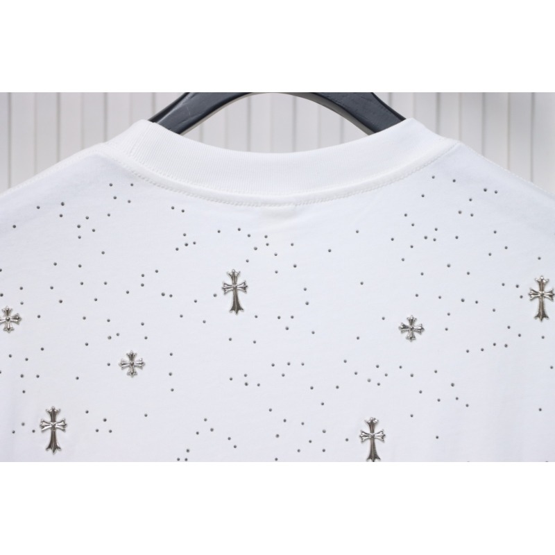 Chrome Hearts White Cross Sequin T-Shirt