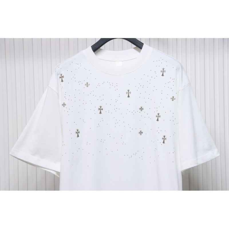 Chrome Hearts White Cross Sequin T-Shirt