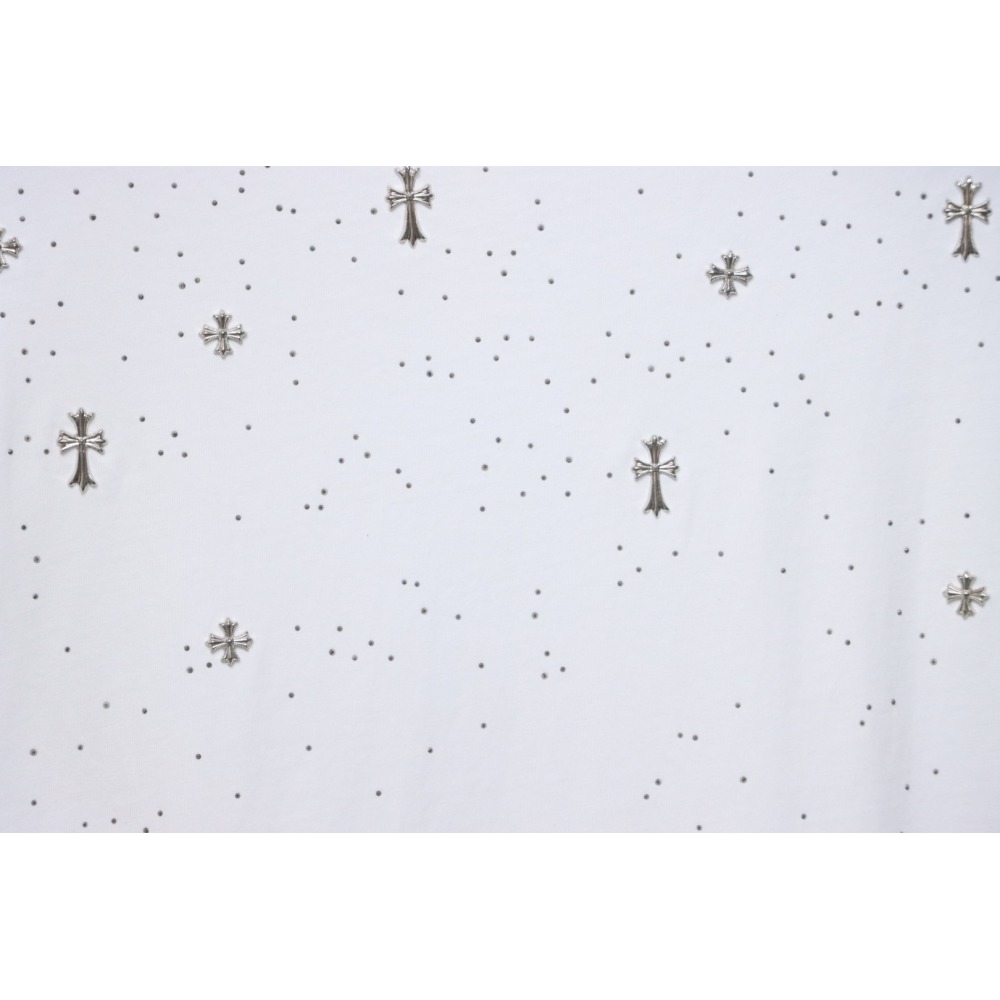 Chrome Hearts White Cross Sequin T-Shirt