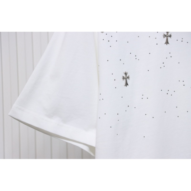 Chrome Hearts White Cross Sequin T-Shirt