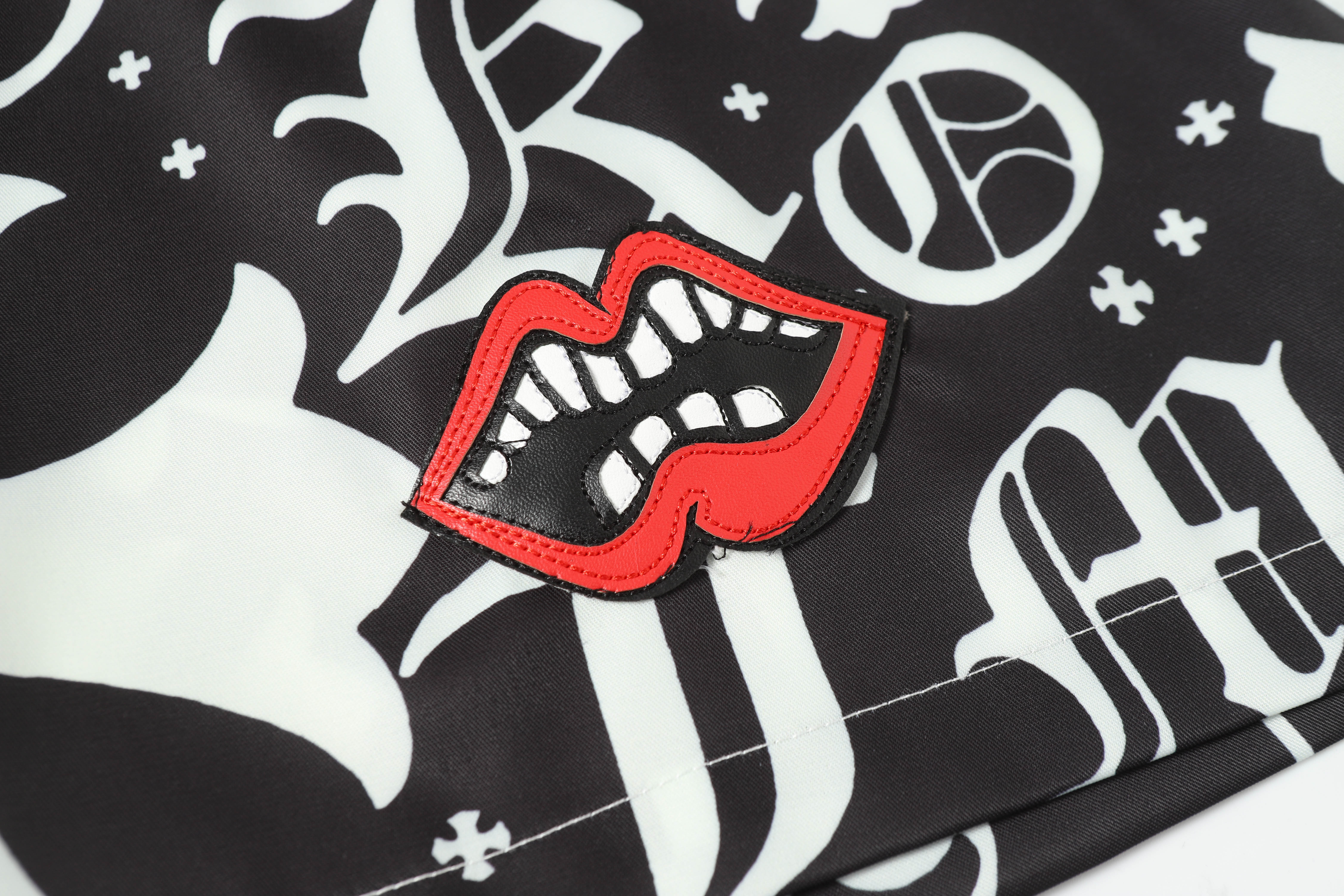 Coco Shoes Chrome Hearts Cross Silk Shirt & Shorts Black Set Flaming Lips