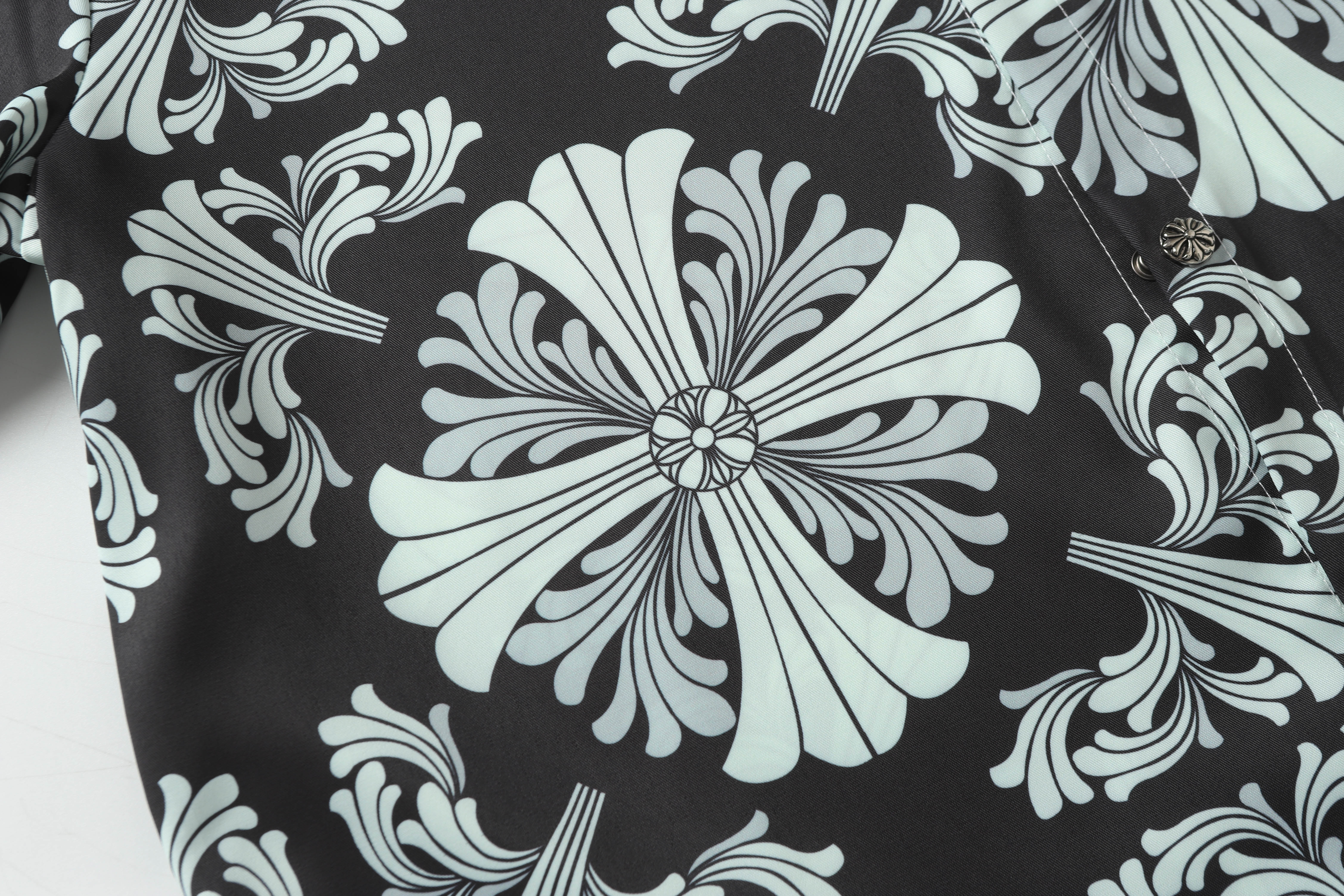 Chrome Hearts Cross Silk Shirt & Shorts Set Black