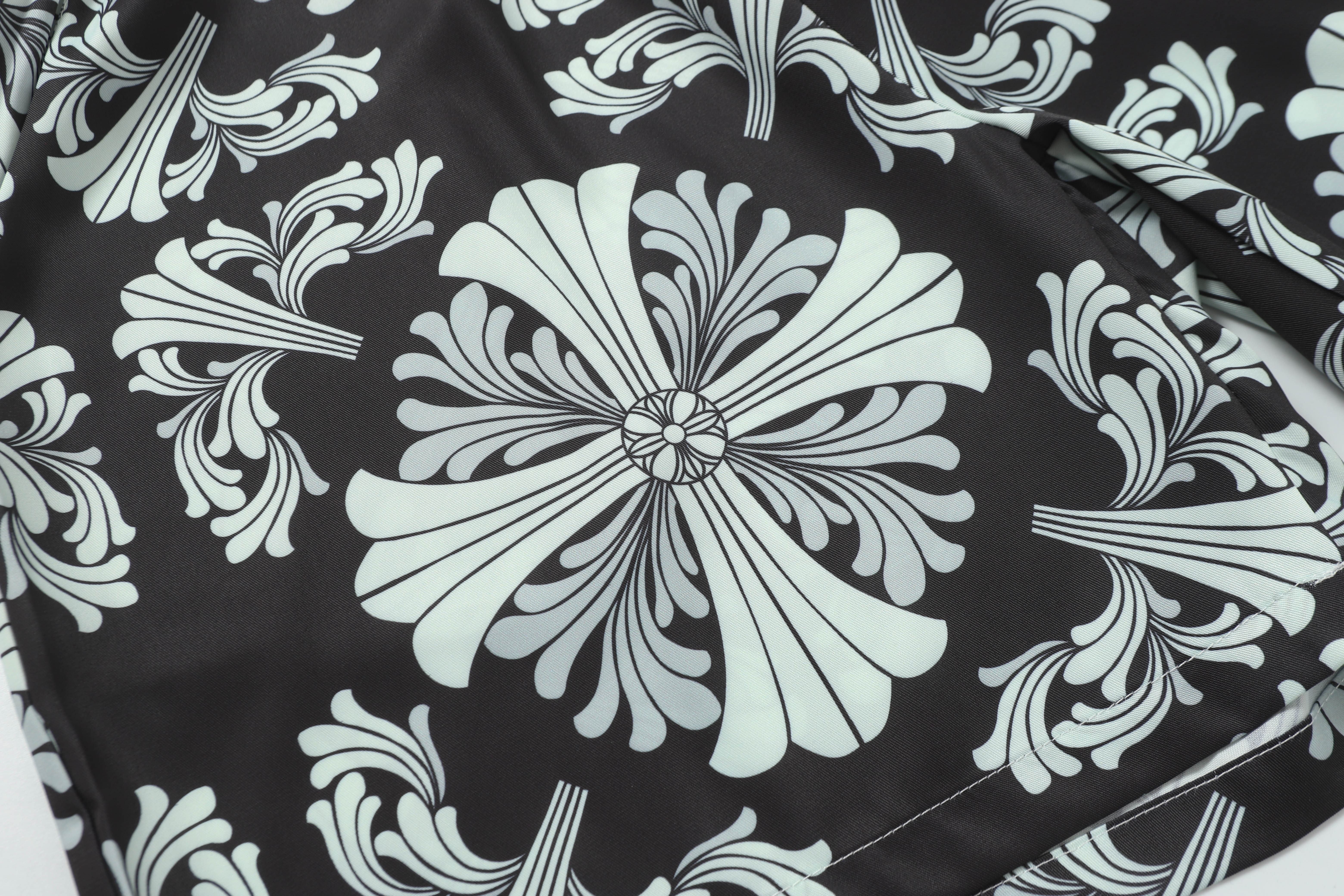 Chrome Hearts Cross Silk Shirt & Shorts Set Black