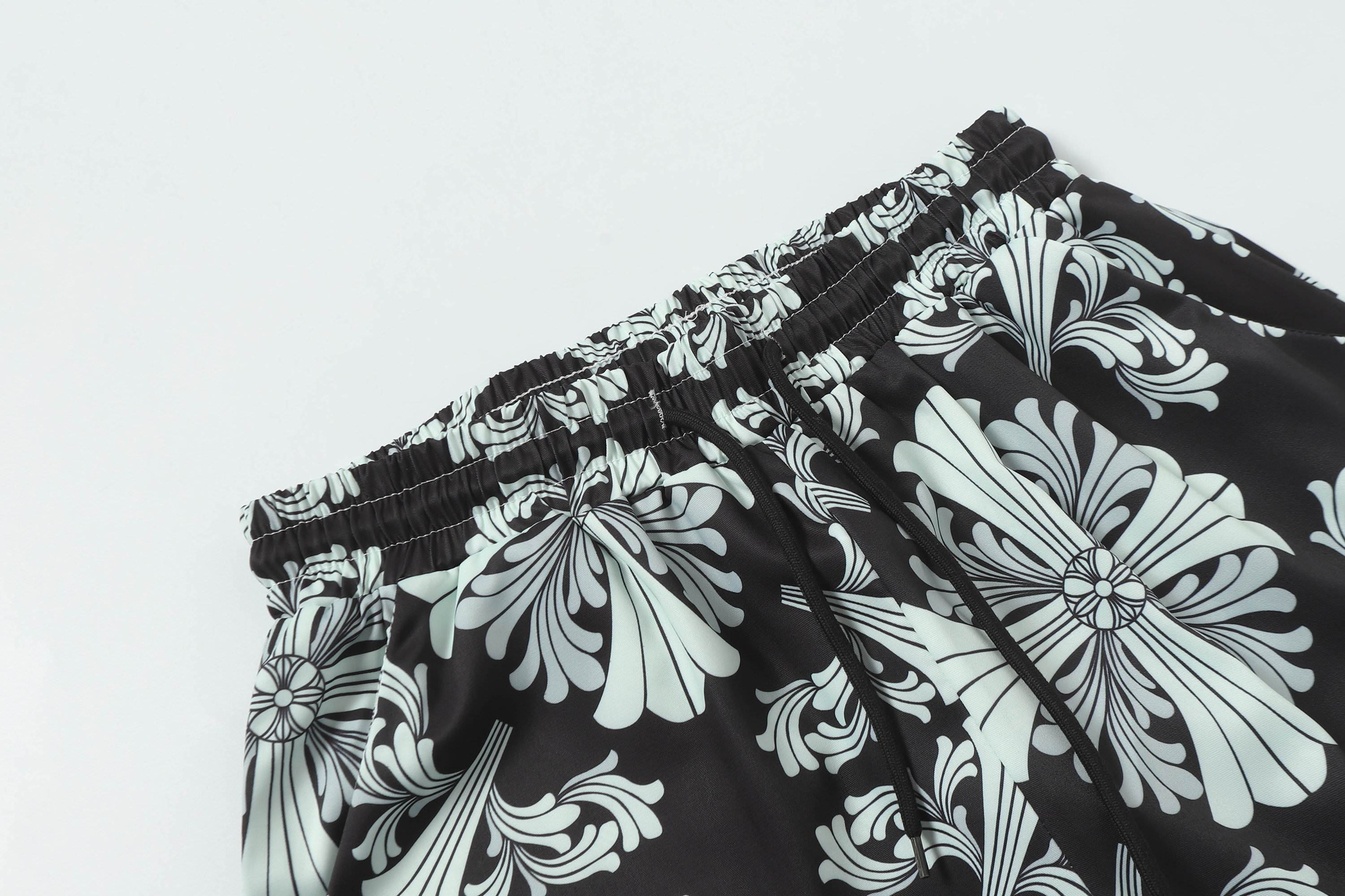 Chrome Hearts Cross Silk Shirt & Shorts Set Black