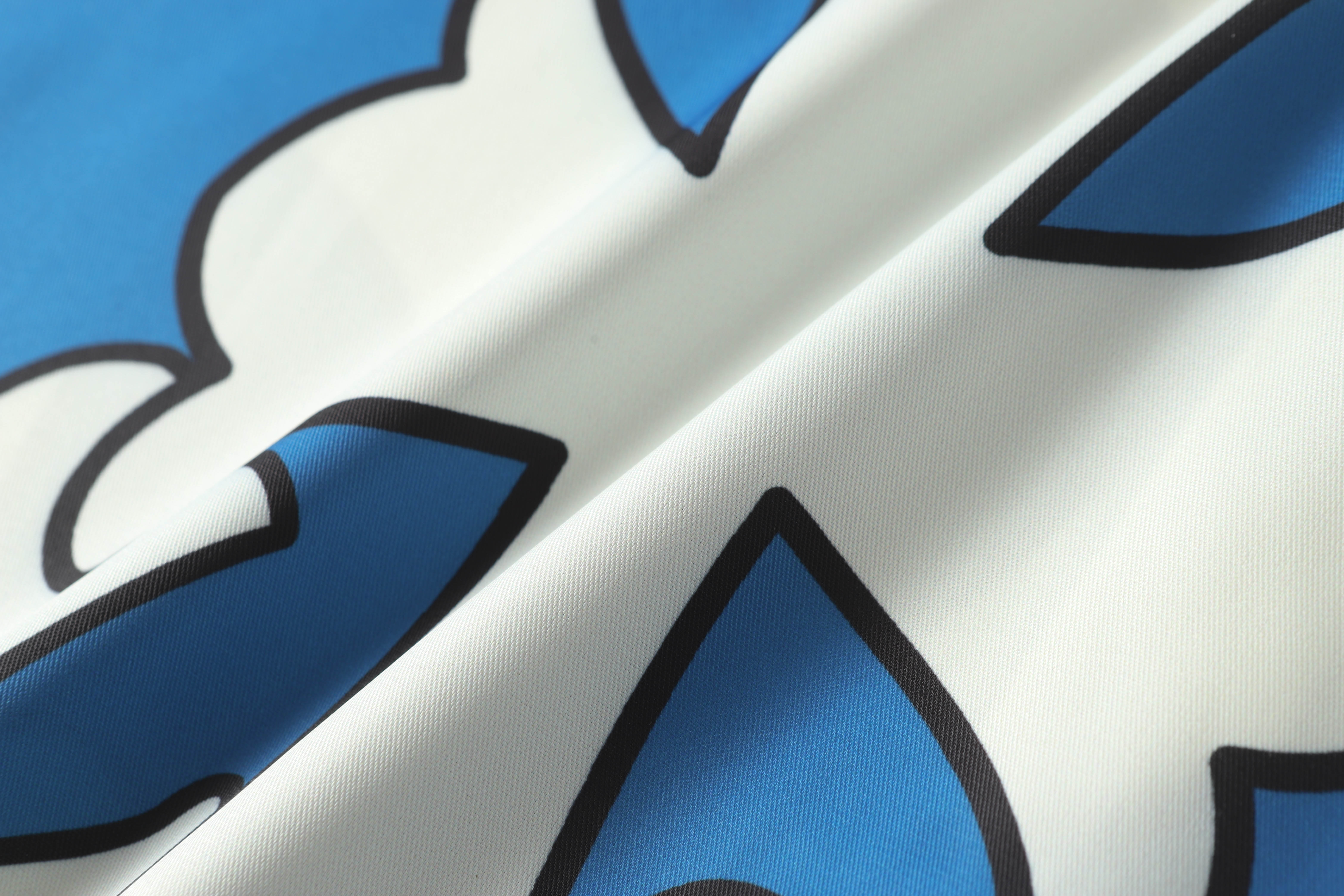 Chrome Hearts Cross Silk Shirt & Shorts Set Blue