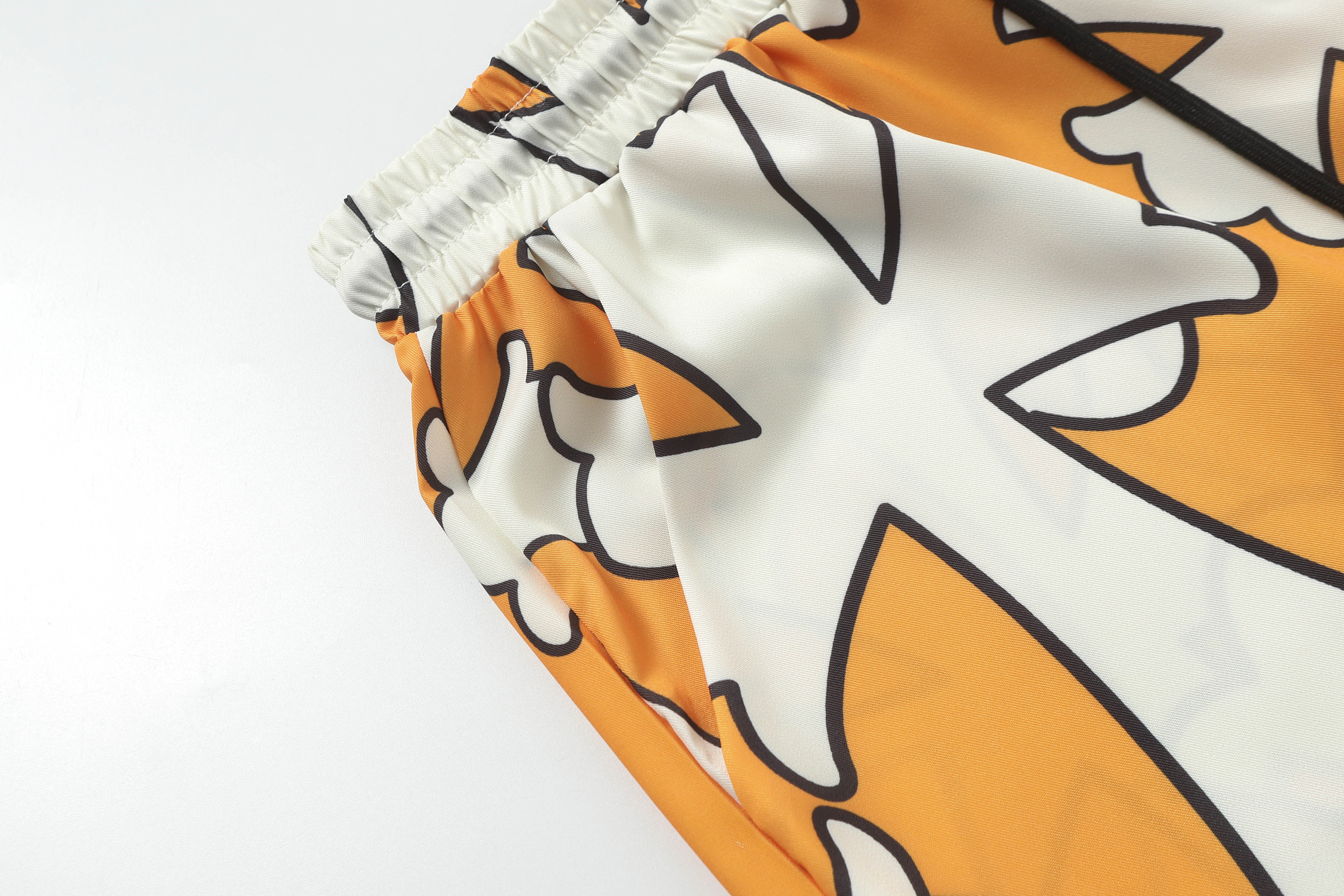 Chrome Hearts Cross Silk Shirt & Shorts Set Orange White