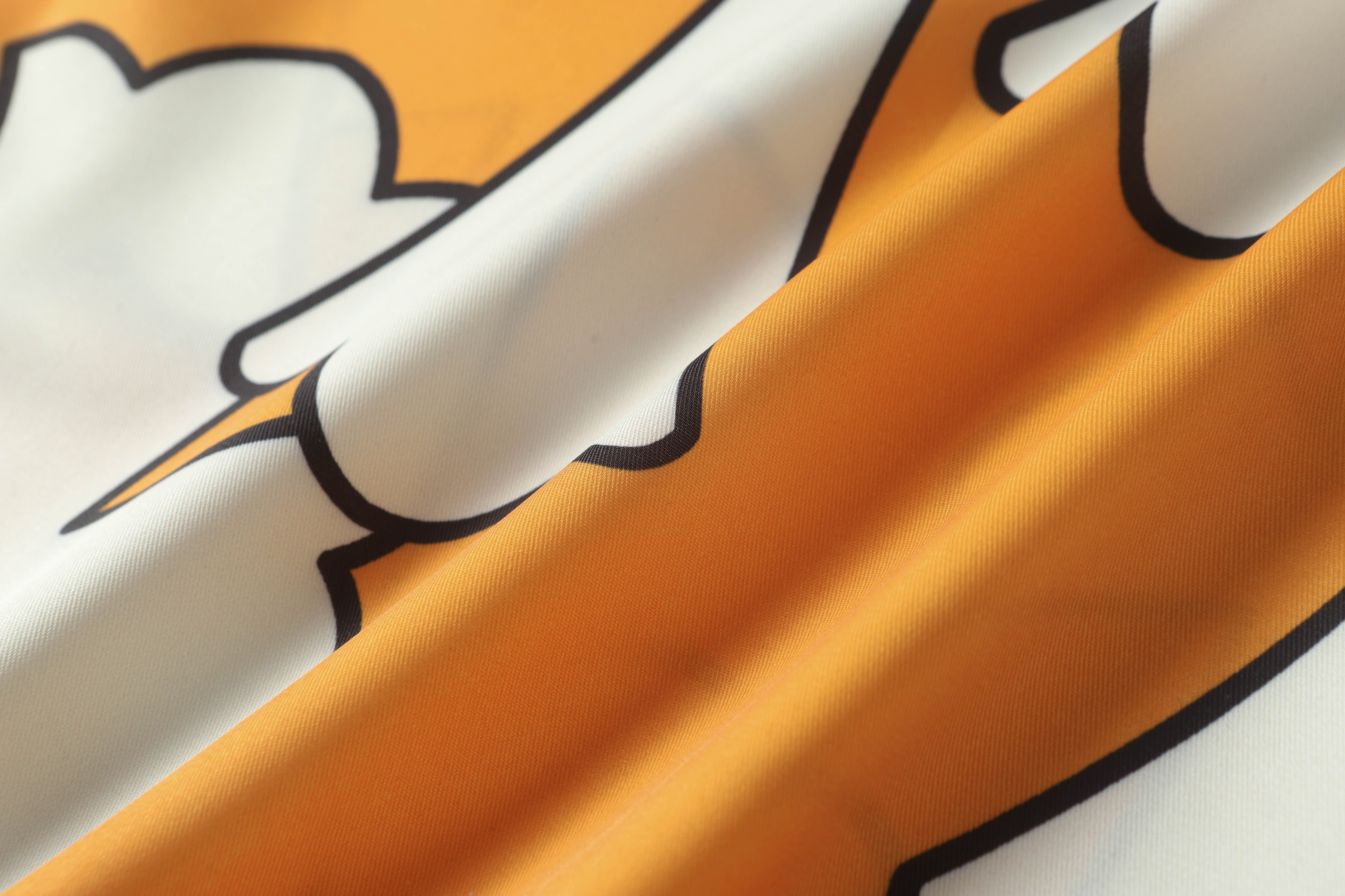 Chrome Hearts Cross Silk Shirt & Shorts Set Orange White