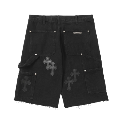 Coco Shoes Chrome Hearts Studded Denim Shorts #9902 Black 02