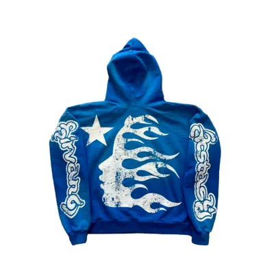 Coco Shoes Hellstar Studios Hooded Sweatshirt Blue 02