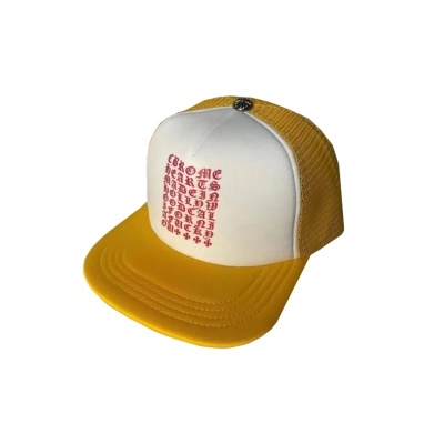 Chrome Hearts Eyechart Trucker Hat Yellow White 01