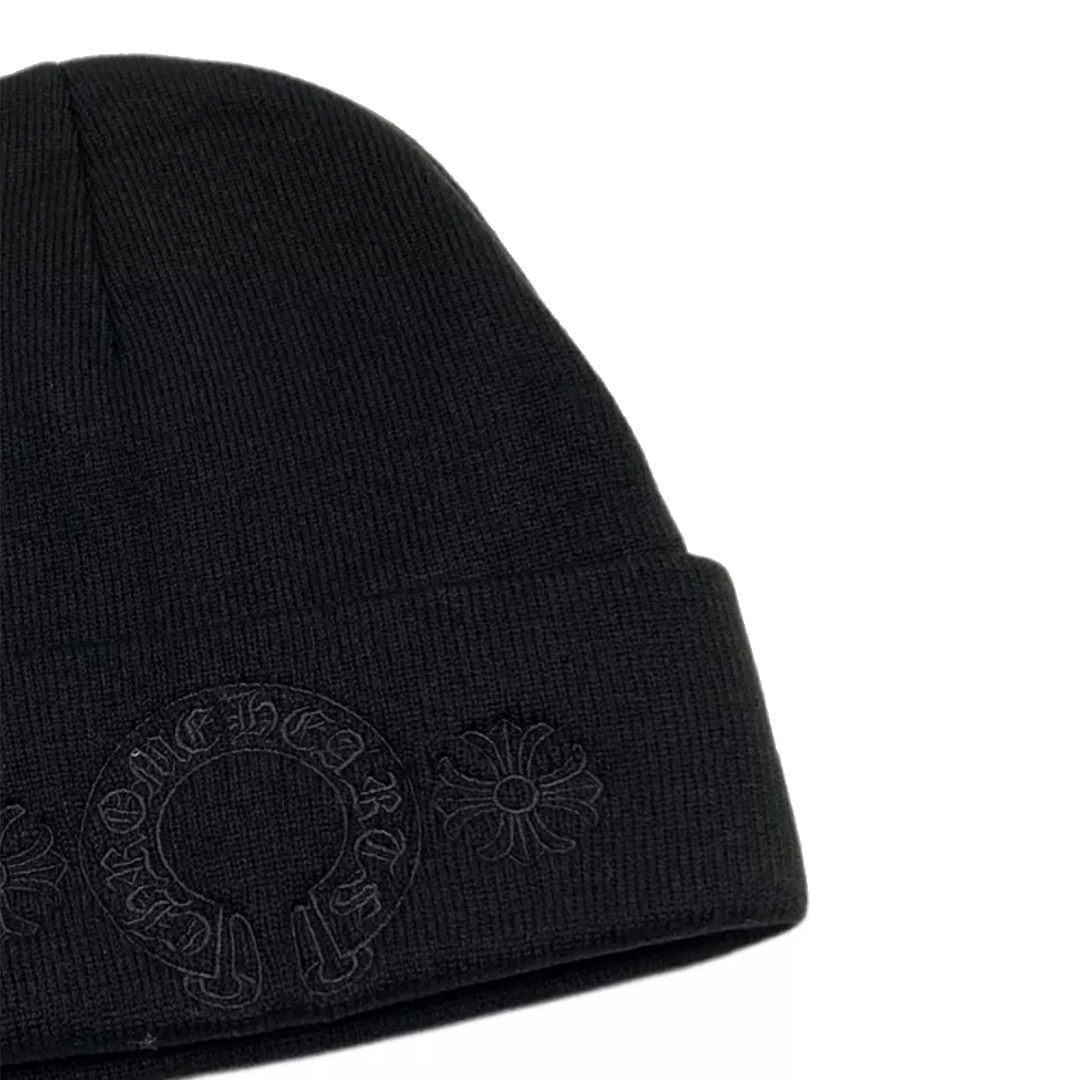 Chrome Hearts Horseshoe Black Beanie