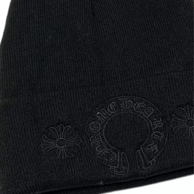Chrome Hearts Horseshoe Black Beanie 02