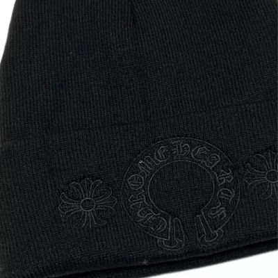 Chrome Hearts Horseshoe Black Beanie 02