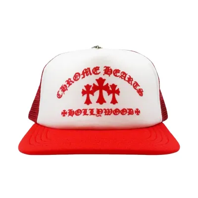 Coco Shoes Chrome Hearts King Taco Trucker Hat Red White 01