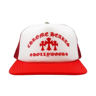 Coco Shoes Chrome Hearts King Taco Trucker Hat Red White 01