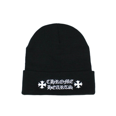 Chrome Hearts Logo Beanie Black 01