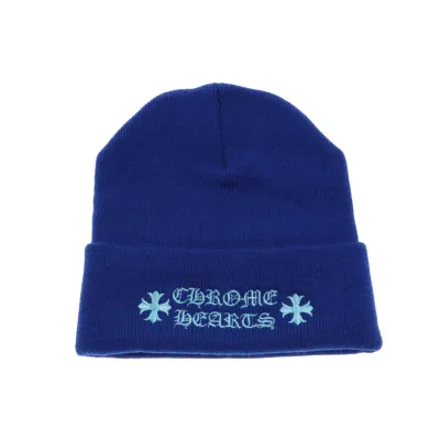 Chrome Hearts Logo Beanie Blue 01