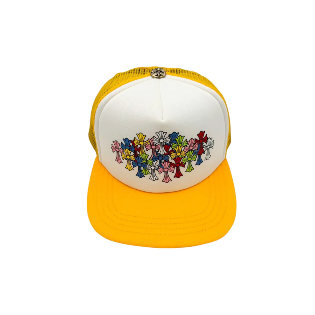 Coco Shoes Chrome Hearts Multi Color Crosses Trucker Hat Yellow