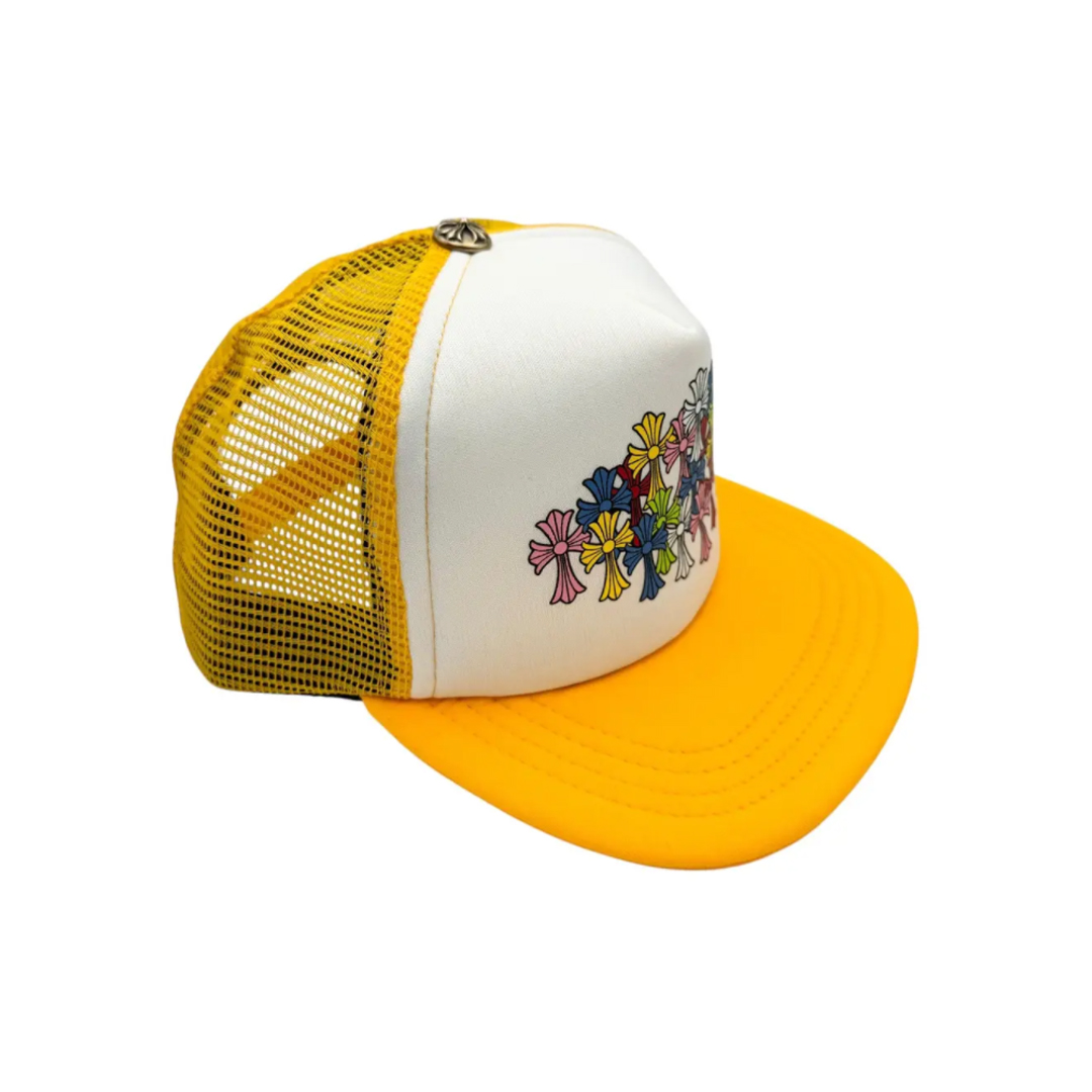Coco Shoes Chrome Hearts Multi Color Crosses Trucker Hat Yellow