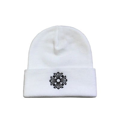 Chrome Hearts Plus Cross Beanie White 01