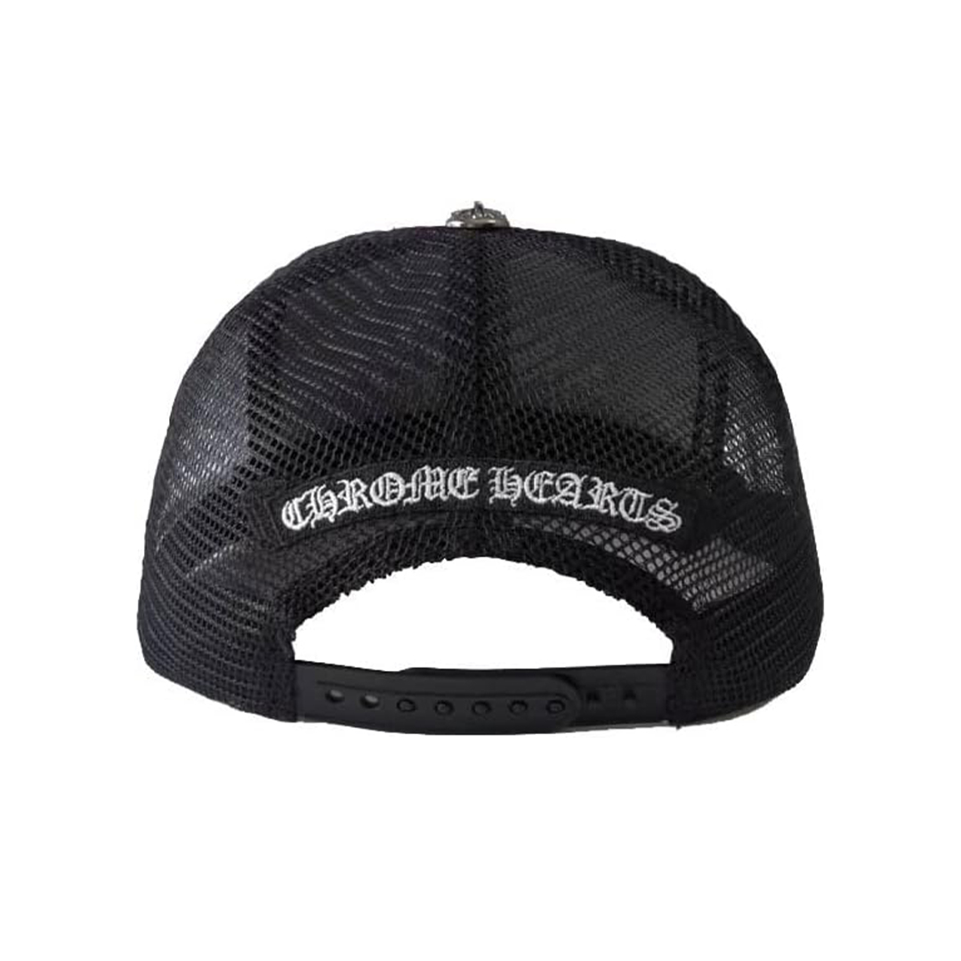 Chrome Hearts Triple Cross Black Leather Patch Black Hat