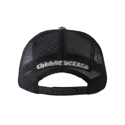 Chrome Hearts Triple Cross Black Leather Patch Black Hat 02