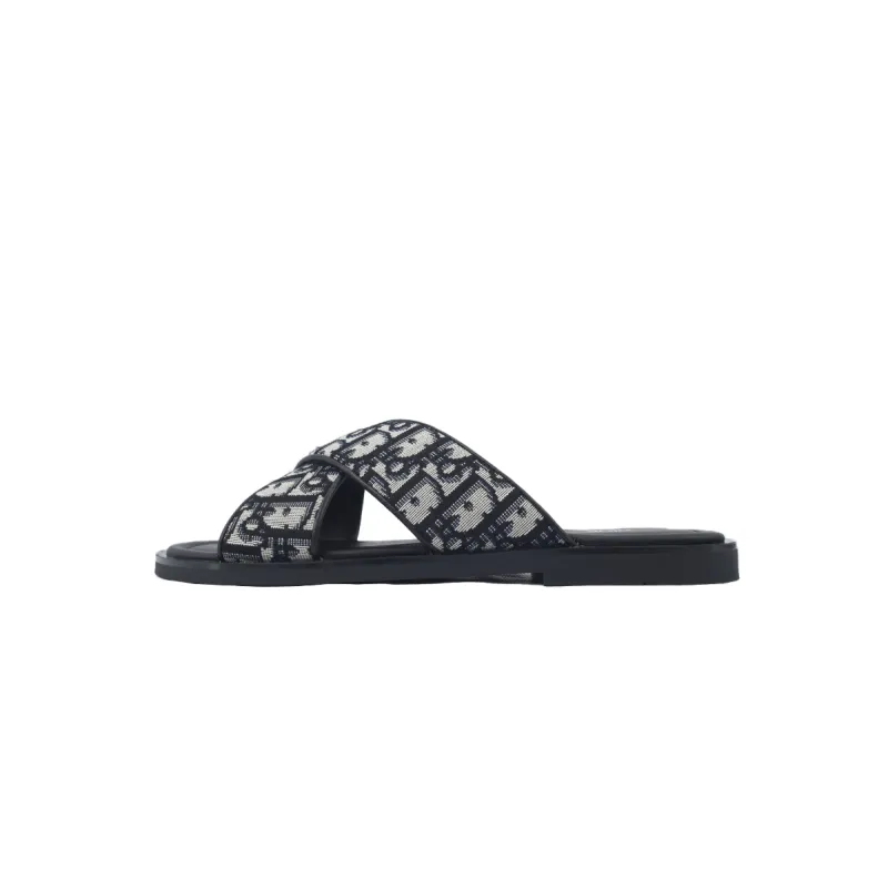 Dior Alias Sandal Beige And Black Dior Oblique Jacquard