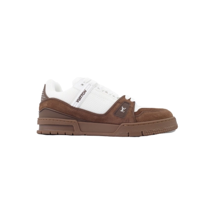 Coco Shoes Louis Vuitton Trainer White Brown  02