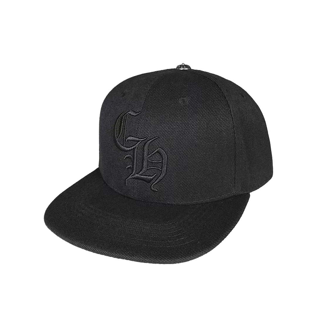 Chrome Hearts CH Cross Flat Snapback Hat Triple Black