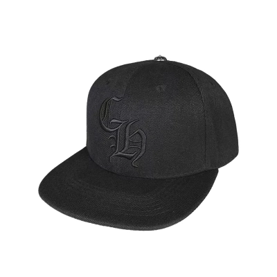 Chrome Hearts CH Cross Flat Snapback Hat Triple Black 01