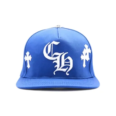 Chrome Hearts Cross Patch Baseball Hat Blue 01