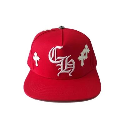 Chrome Hearts Cross Patch Baseball Hat Red 01