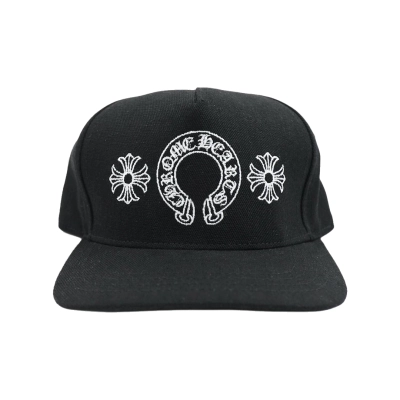 Chrome Hearts Horseshoe Denim Baseball Hat Black 01