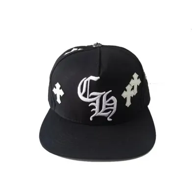 Chrome Hearts Cross Patch Baseball Hat Black 01