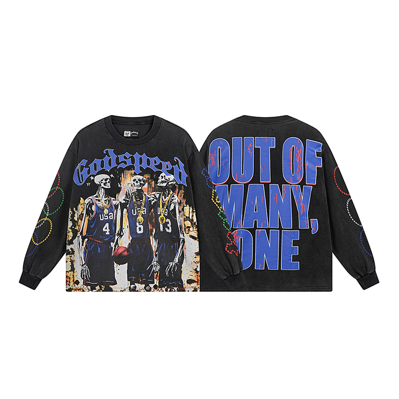 Coco Shoes Godspeed Dream Team Long Sleeve T-shirt #1106 Black Wash   