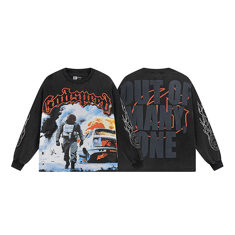 Coco Shoes Godspeed Khaos Long Sleeve T-Shirt #1098 Black Wash