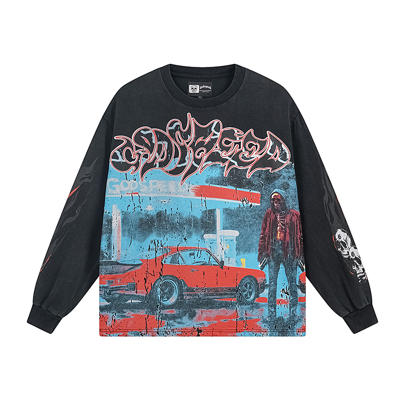 Coco Shoes Godspeed Pit Stop L/S Thermal T-shirt #1101 Black/Blue Wash