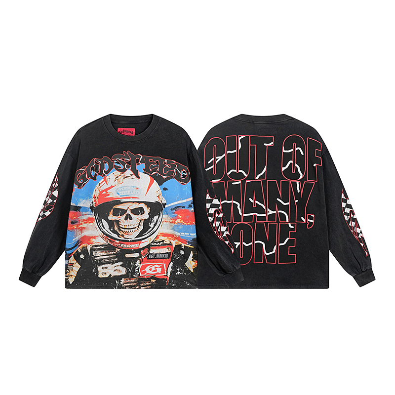 Coco Shoes Godspeed Racer Goldie Long Sleeve T-shirt #1102 Black Wash   