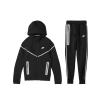 Nike Sportswear Tech Fleece Full Zip Hoodie & Joggers Reflective Details Set Black Bemis Silver