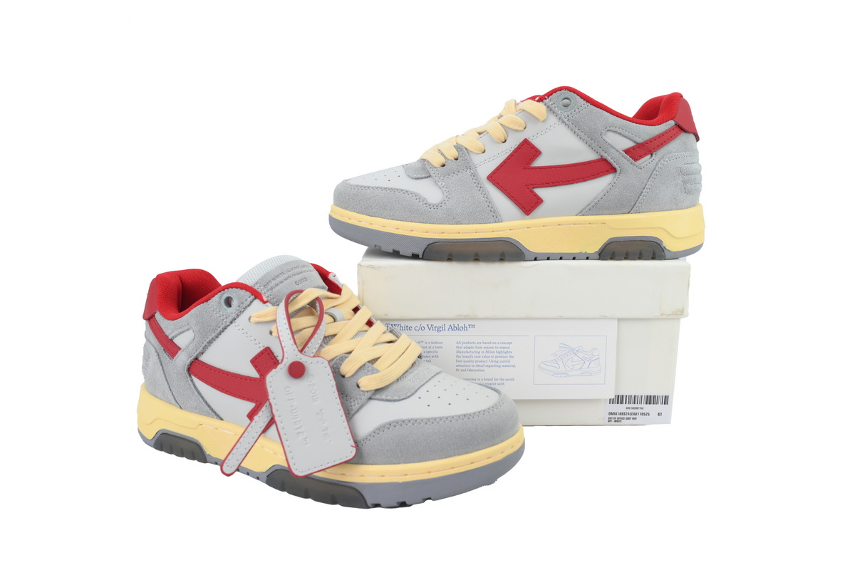 Off-White Out Of Office OOO Low Light Grey Red OMIA189S 24LEA011 0525