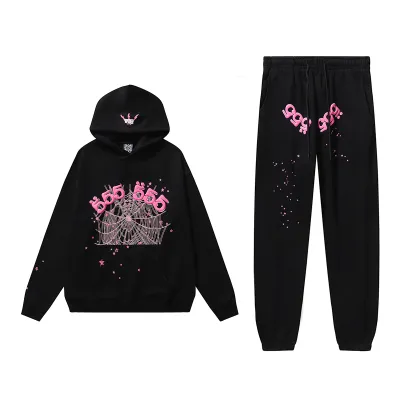 Sp5der Angel Number Hoodie & Sweatpant Set Black 01