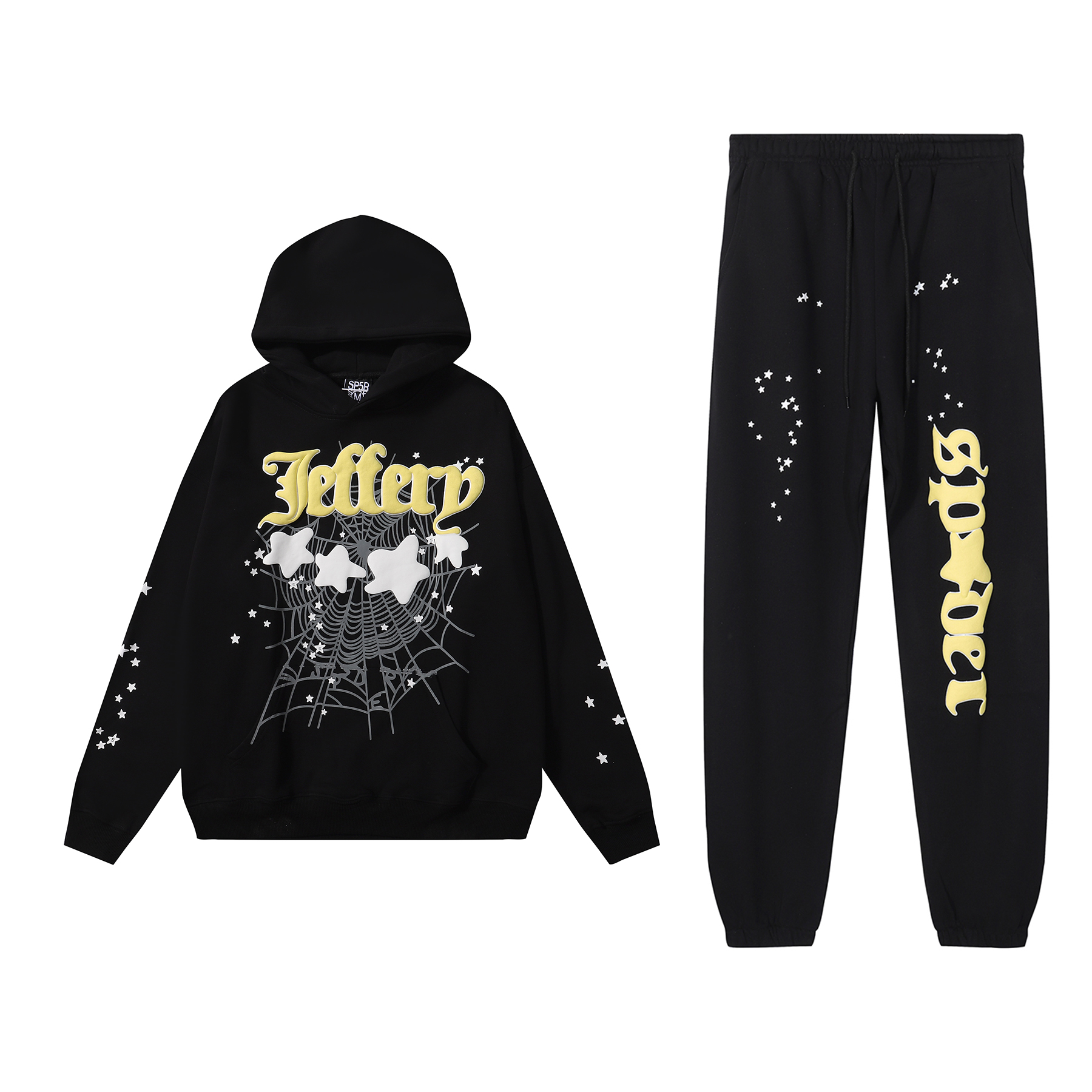 Sp5der Jeffery Hoodie & Sweatpant Set Black