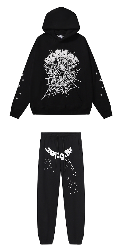 Sp5der OG Web Hoodie & Sweatpant Set Black