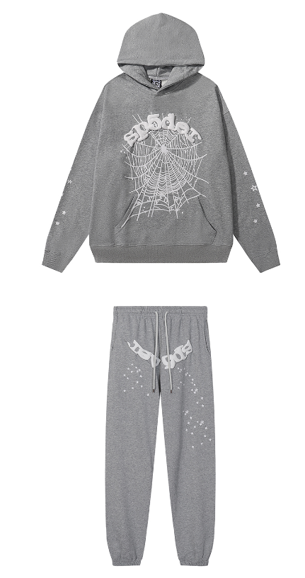 Coco Shoes Sp5der OG Web Hoodie & Sweatpant Set Grey