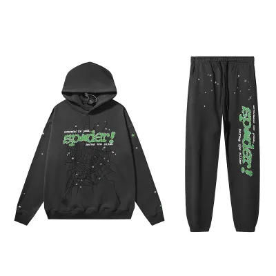 Sp5der Punk V2 Hoodie & Sweatpant Set Slate Grey 01